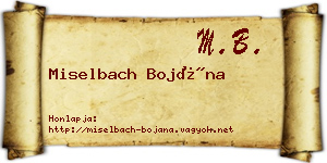 Miselbach Bojána névjegykártya